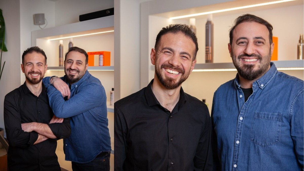 Das Team von AG Haarwelt vor dem Salon in Hamburg Winterhude